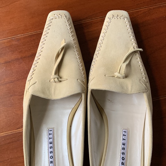 Vintage Fratelli Rossetti Pale Yellow Suede Mules - Picture 7 of 10